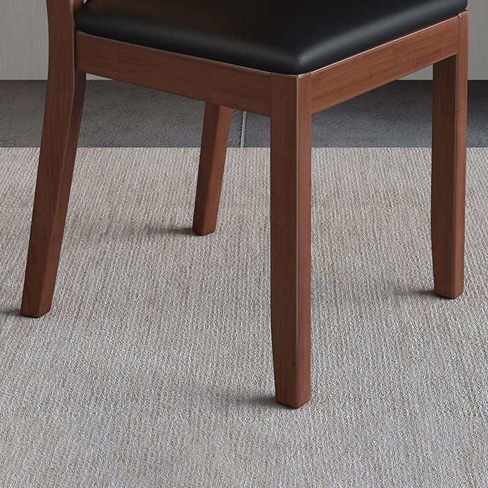 Chaise de salle à manger carrée de cuisine moderne, chaise sans bras latérale à dossier ouvert