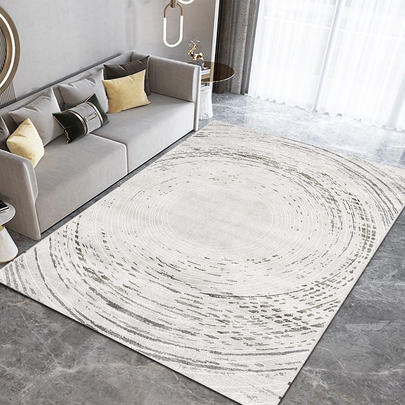 Simple Light Grey Carpet Polyester Graphic Carpet Washable Carpet for Drawing Room