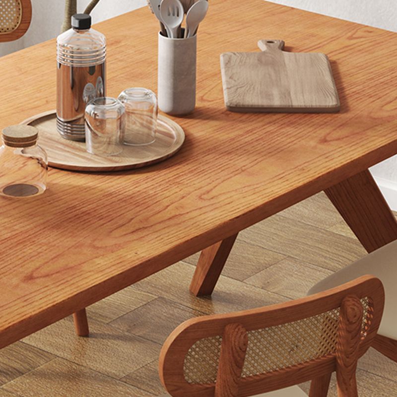 Contemporary Wood Dinner Table 4 Legs Dining Table for Home Use
