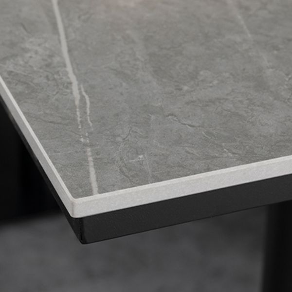 Industrial Dining Room Table Sintered Stone Table with Black Base for Home Kitchen Dinner