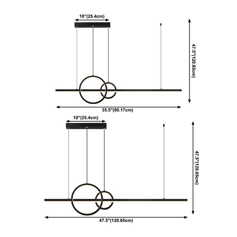 Lampadario geometrico lampadario moderno illuminazione a sospensione metallo 3 lampade isole luminose