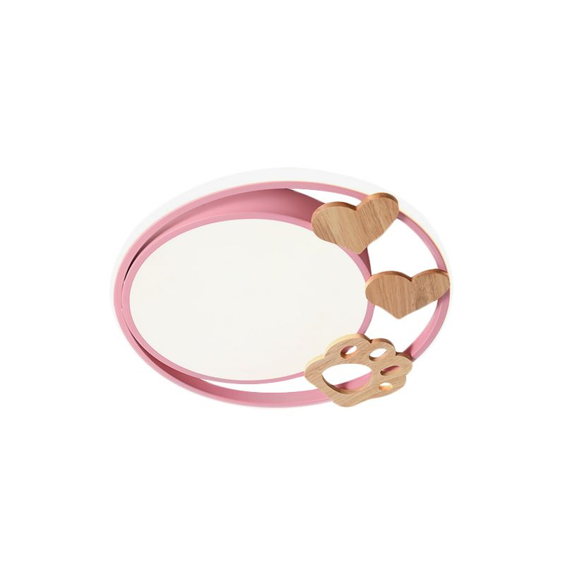 Camera da letto a LED vicino alla plafoniera Lampada da incasso contemporanea verde/blu/rosa con paralume rotondo in acrilico e decorazione a ponte arcobaleno/mulino a vento/carota