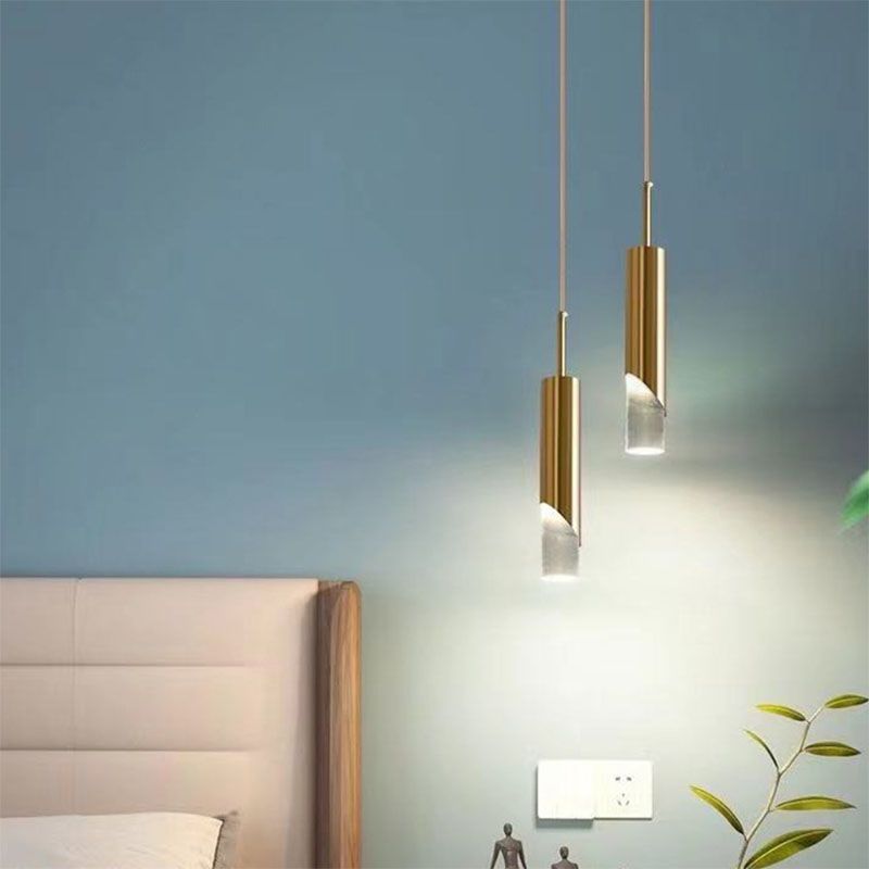 Stile moderno Acrilico Acrilico Ampiccamento Luci a sospensione Lampade cilindriche per camera da letto