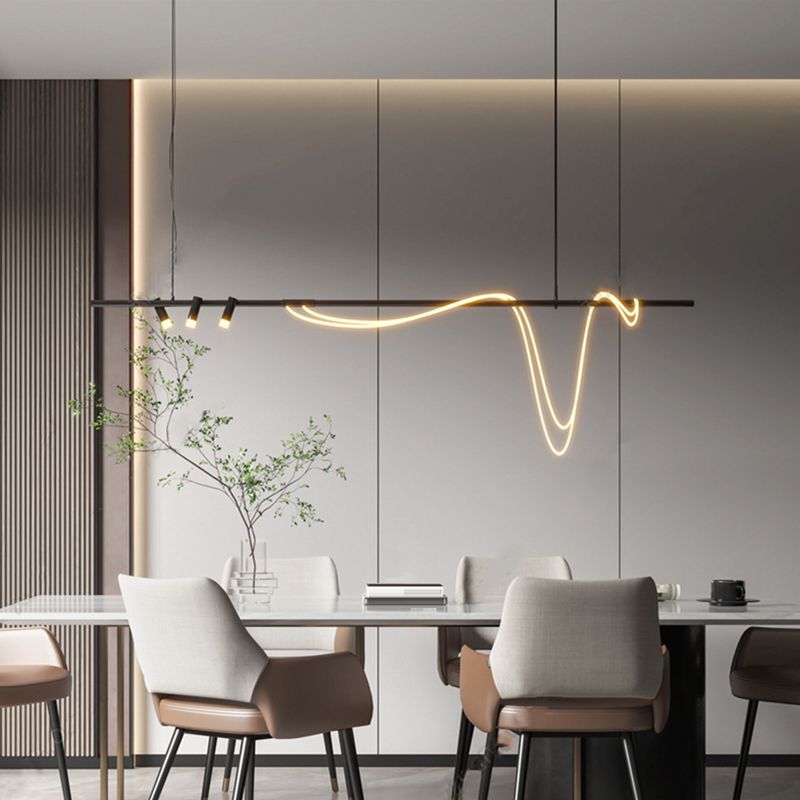 Modern Pendant Lighting Fixtures 5 Lights Island Light Fixture for Dining Room