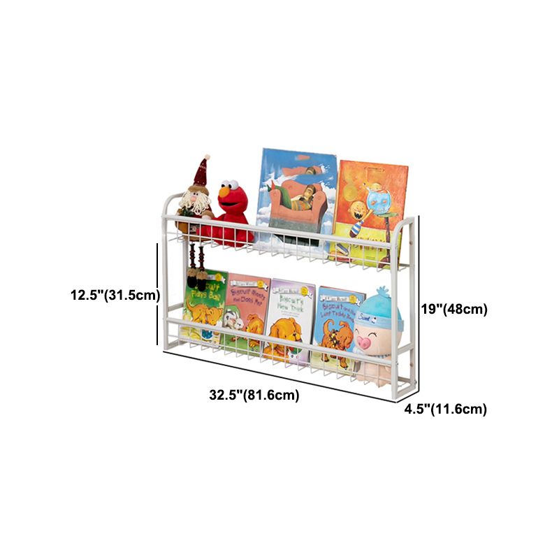 Contemporary Metal Floating Bookcase Wall Mounted Closed Back Bookshelf