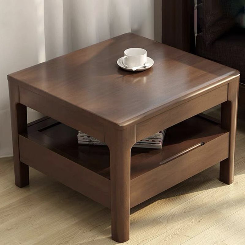 Contemporary 4 Legs Solid Wood with Drawer Rectangular/Square Coffee Table