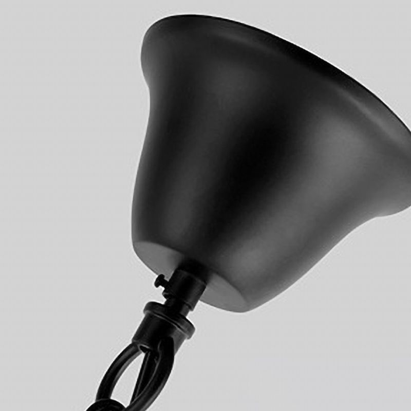 Scrolled Arm Metall Hanging Kronleuchter Tradition 8 Lampen Deckenheizlicht in Schwarz