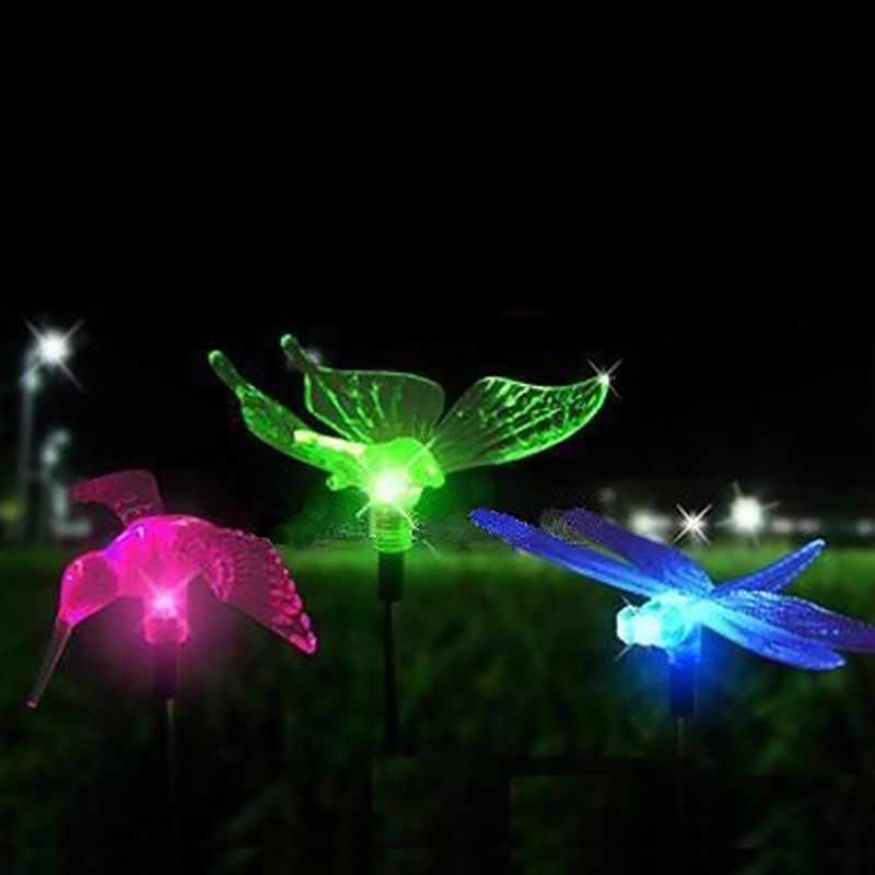 White Bird Shaped LED Lawn Lighting Decorative Plastic Solar Stake Light for Pathway