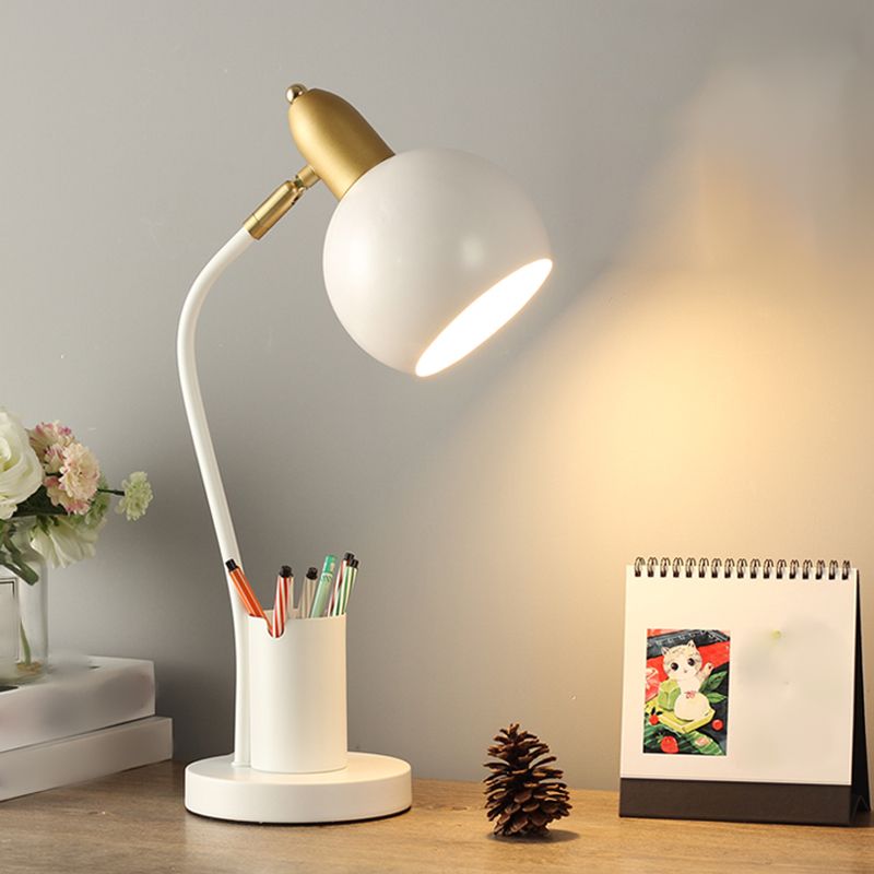 Lámpara de mesa de cúpula de estilo contemporáneo de metal de 1 luces de noche de 1 luces