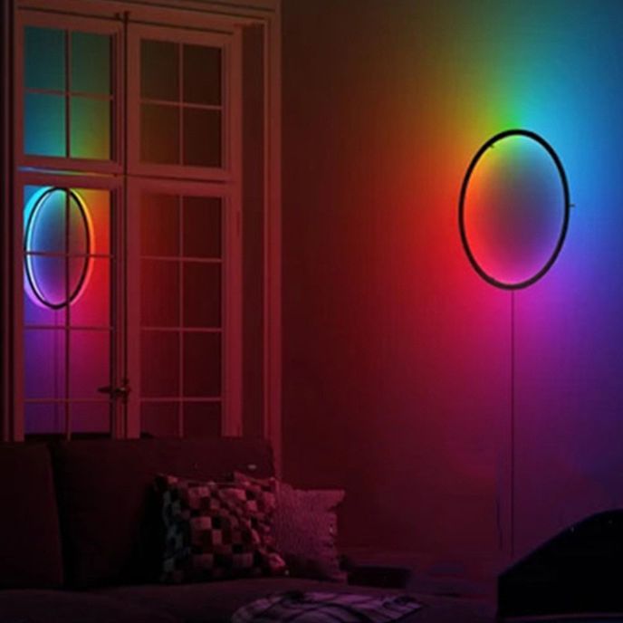 Metal Hoop Wall Mounted Light Modern Style 1 Light Wall Light Sconces
