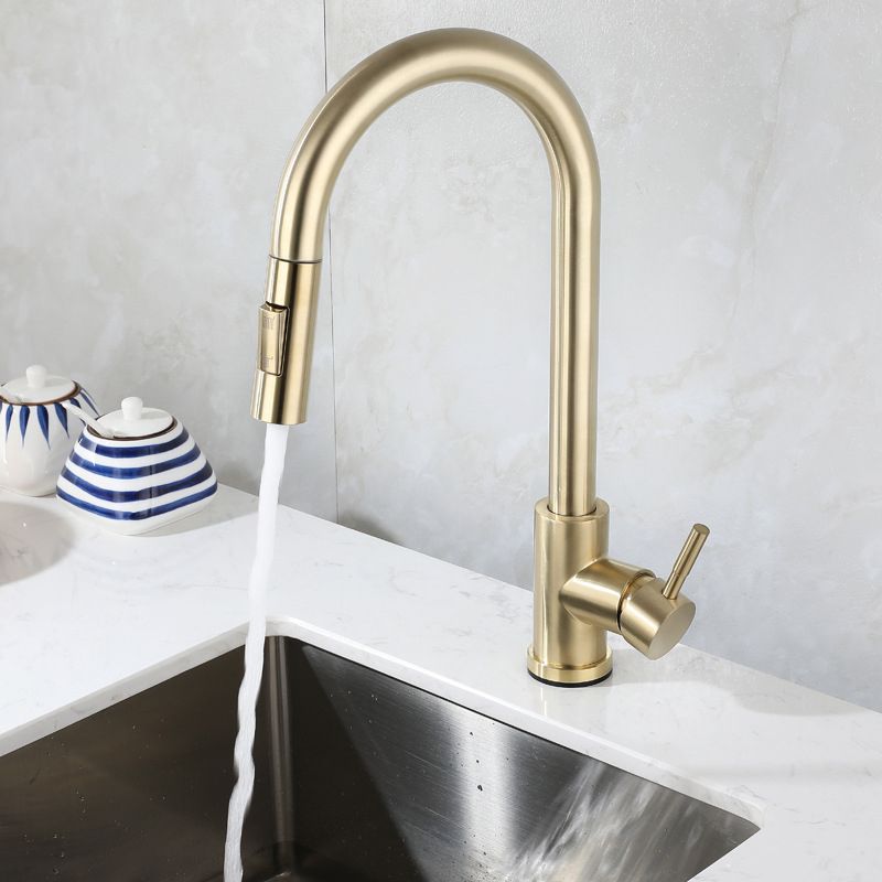 Modern Bathroom Vessel Faucet Brass Lever Handles Swivel Spout High-Arc Sink Faucet