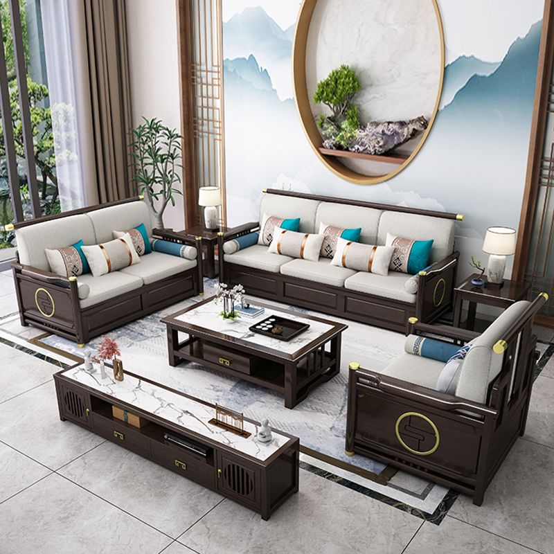 33"H Contemporary Sectional Sofa Fabric Sectional with Bostol Pillows