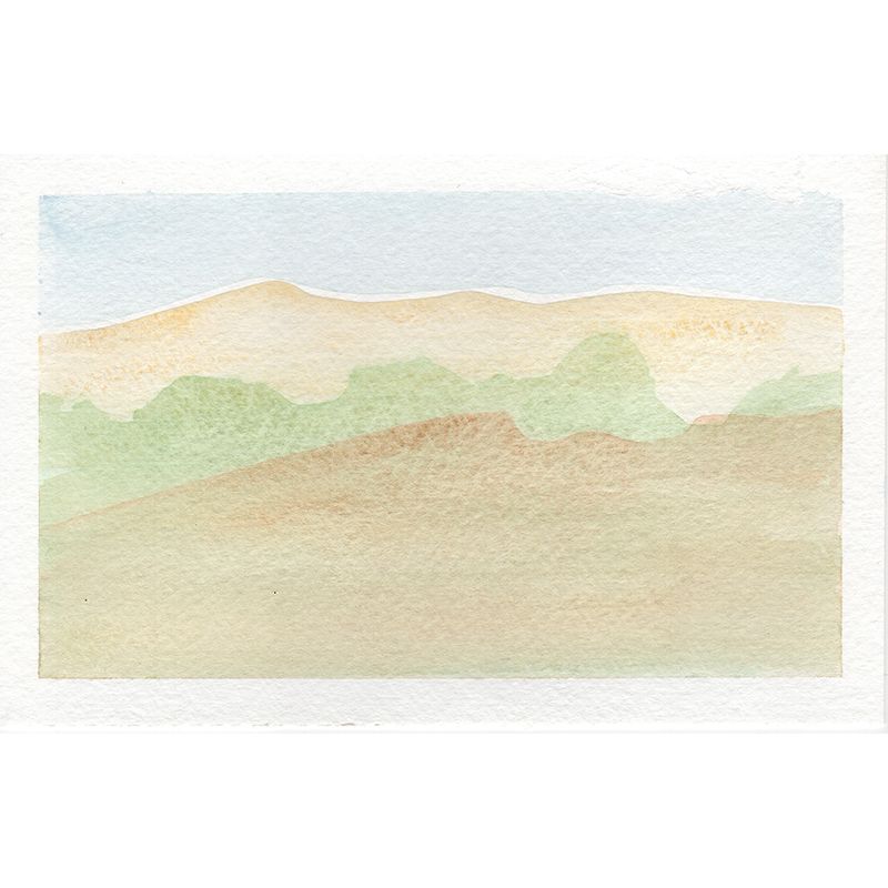 Abstract Watercolor Stain Resistant Mural Illustration Washable Sitting Room Wall Mural