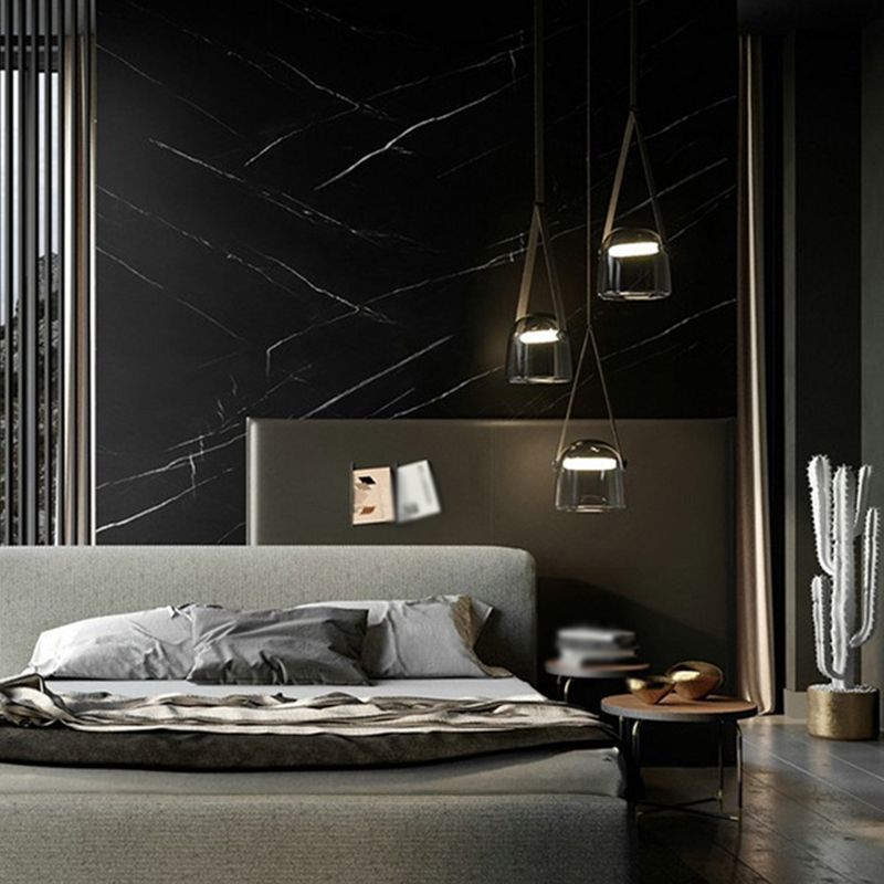 Light a sospensione geometrica a pendente a led artistica moderna con tonalità di vetro