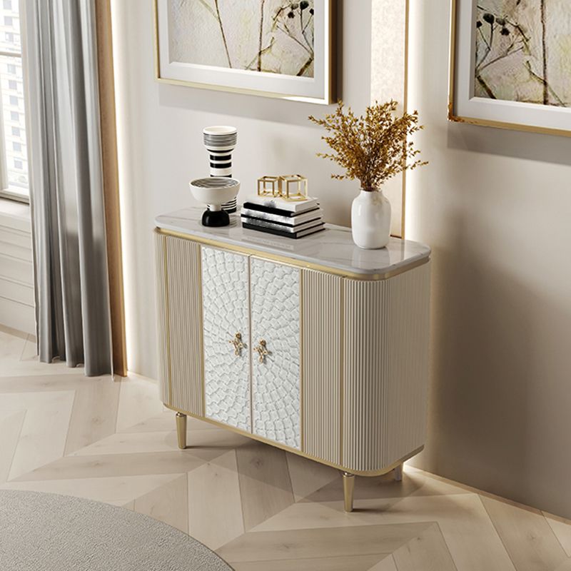 Modern Style Wooden Storage Sideboard Cabinet with Marble Top