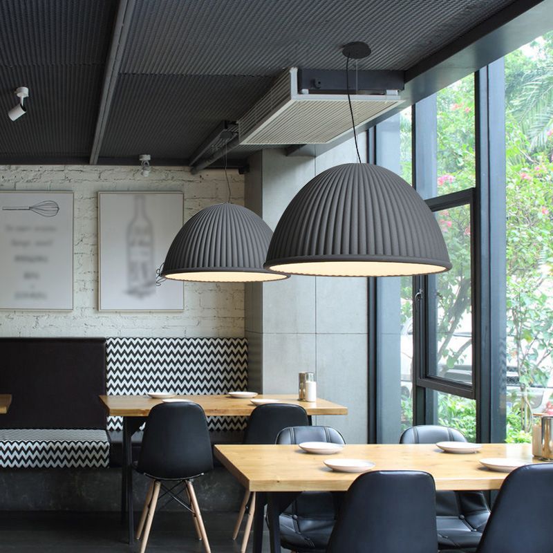 1 Light Bowl Hanging Pendant Modern Macaron Style Resin Hanging Lighting for Living Room