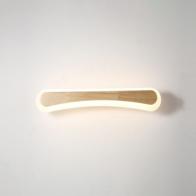 Iluminación de apliques de pared de madera Luz de montaje de pared LED simple para baño