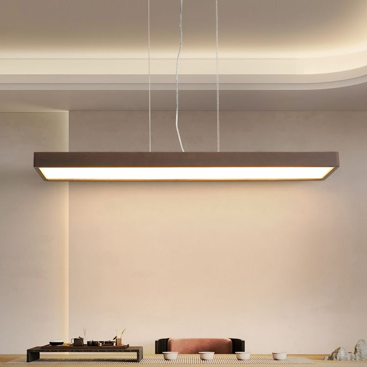 Rechthoek kroonluchter verlichtingsarmaturen eigentijds hout 1 lichte eiland kroonluchter