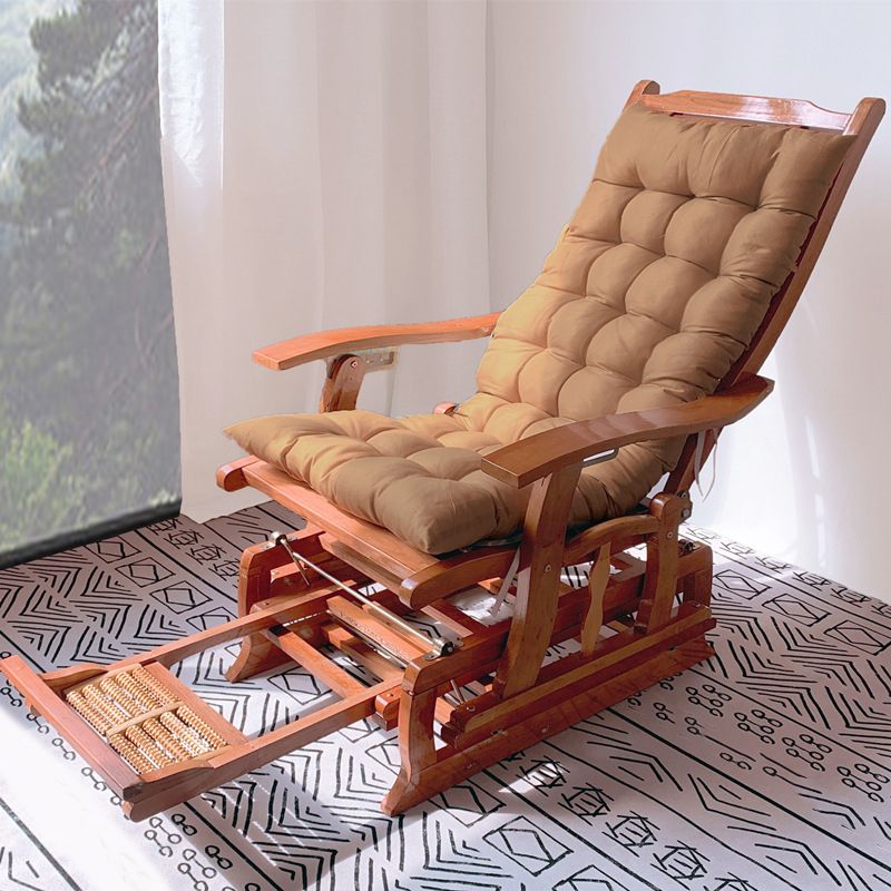 Traditional Rocker Solid Wood Removable Cushions Reclining Recliner Chair