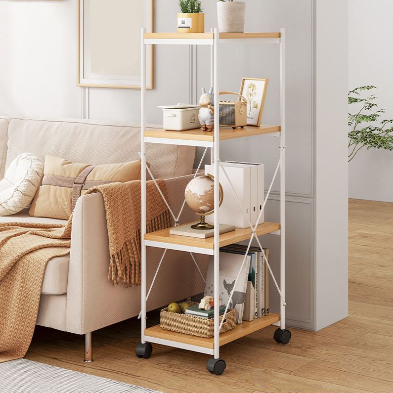 Modern Style Bookshelf Open Back Wood Bookcase for Office Use