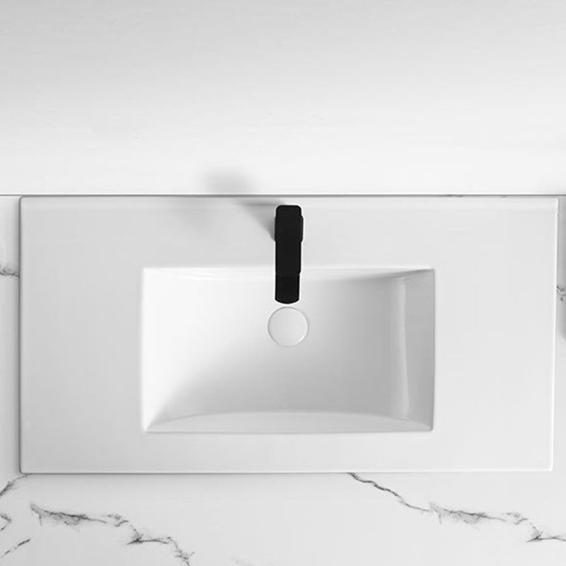 Modern Drop-in Bathroom Sink Rectangular Porcelain Basin Sink(Not Included Faucet)