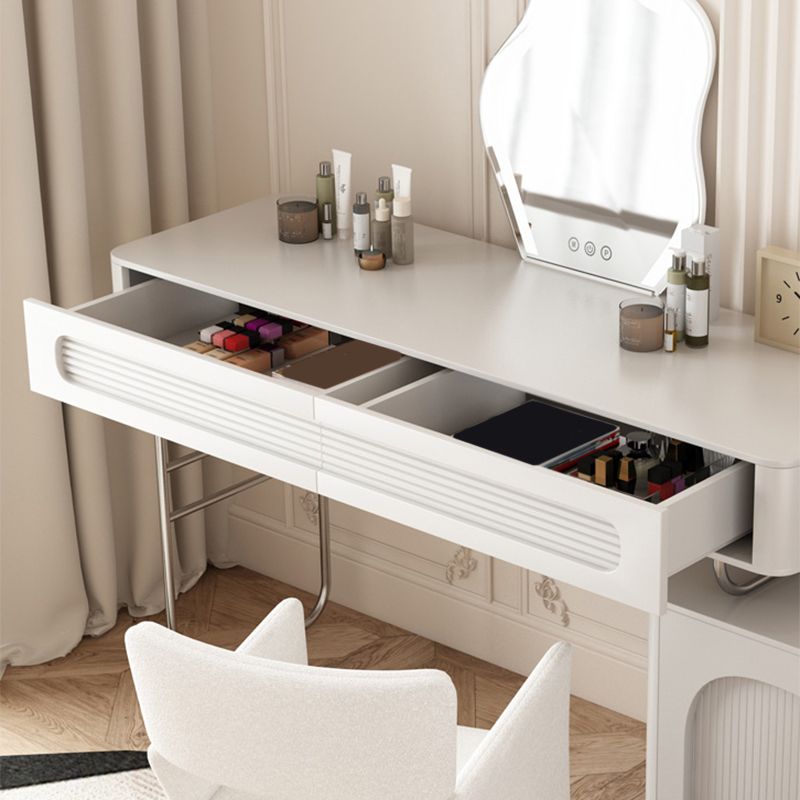 Modern With Drawer Solid Wood White Bedroom Makeup Vanity Desk
