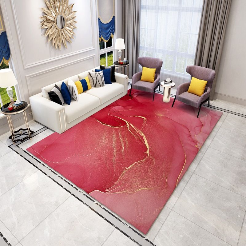 Creative Abstract Art Rug Polyester Indoor Rug Stain Resistant Carpet for Home Decoration