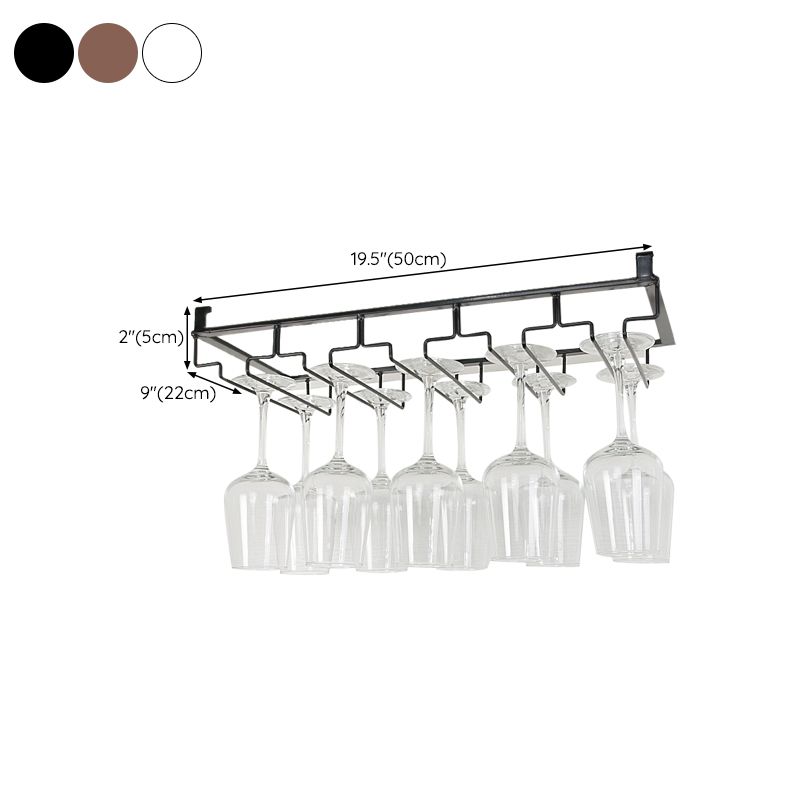 Contemporary Hanging Wine Glass Rack Metal Glass & Stemware Holder