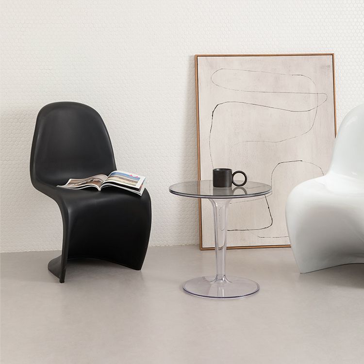 Scandinavian Style Plastic Chair Set Dining Room Solid Back Side Chairs