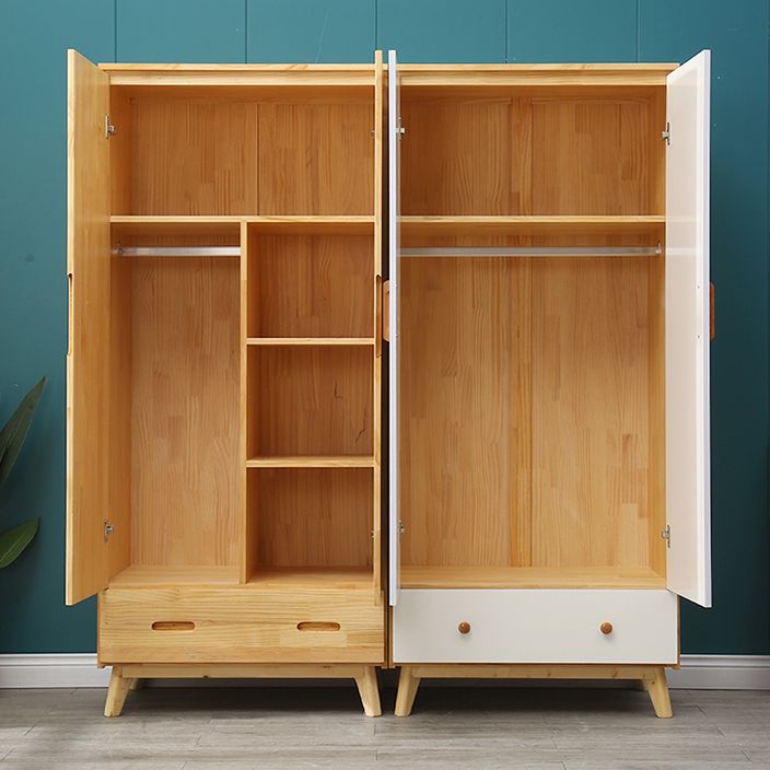 Modern Coat Locker Wooden High Gloss 1-Drawer Kid's Wardrobe