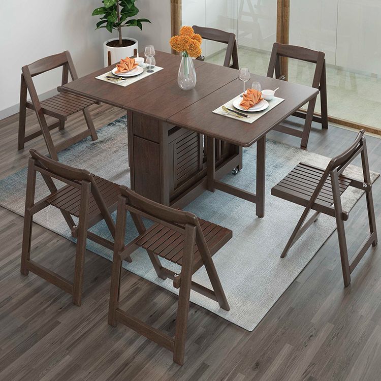 Modern Dining Set 1/2 Pcs Solid Wood Dining Table with Drop Leaf