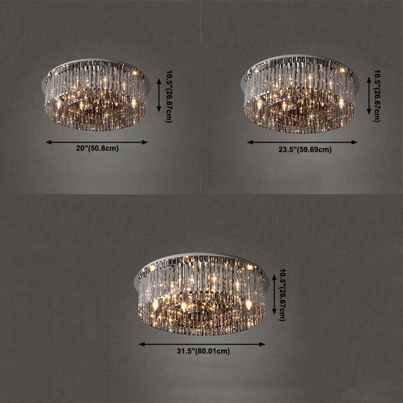 Ronde kristallen inbouwlamp Moderne eenvoud plafondlamp voor woonkamer