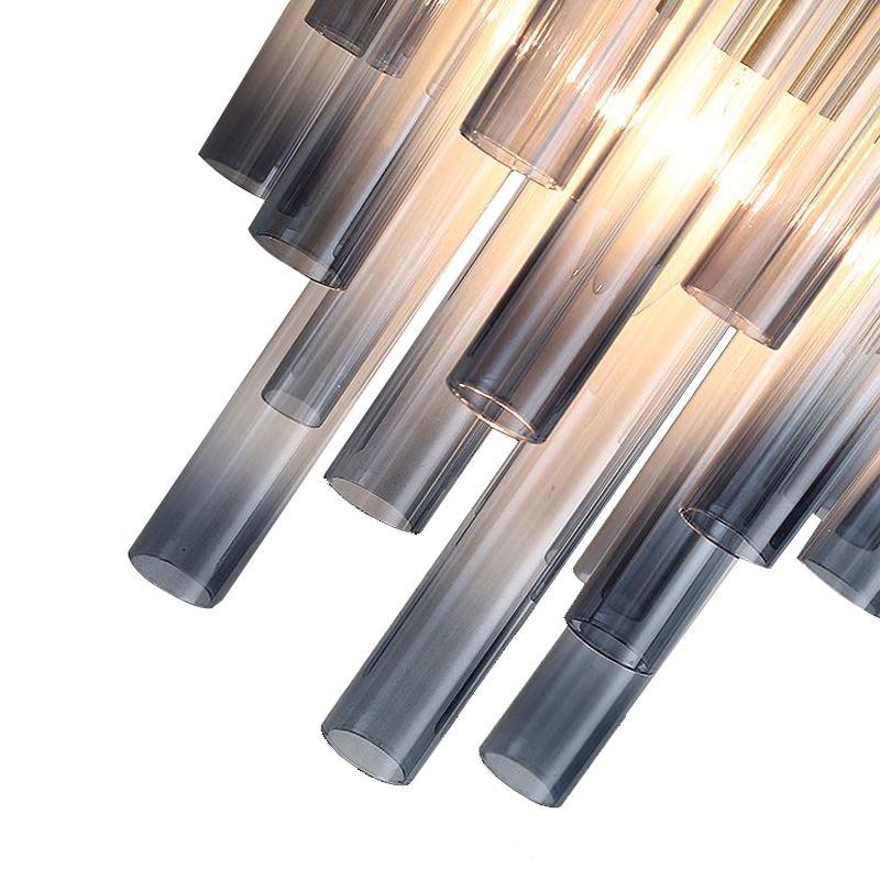 Éclairage mural du cylindre postmoderne Verre canneée 1 lumière du couloir clair lumière en laiton