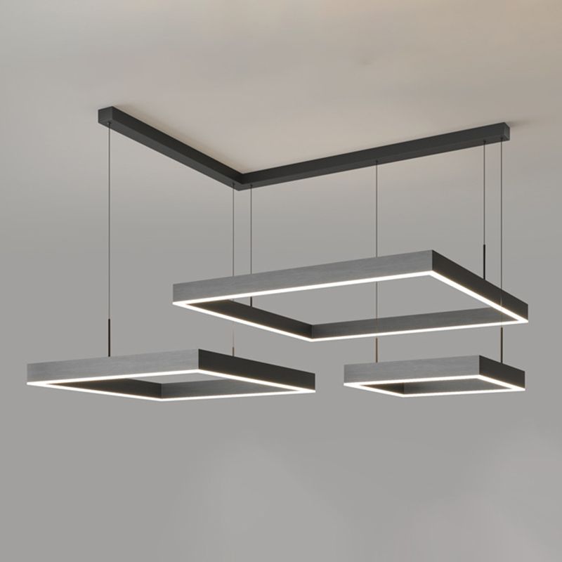 Multi luces lámparas colgantes de vidrio de estilo colgante cuadrado en negro