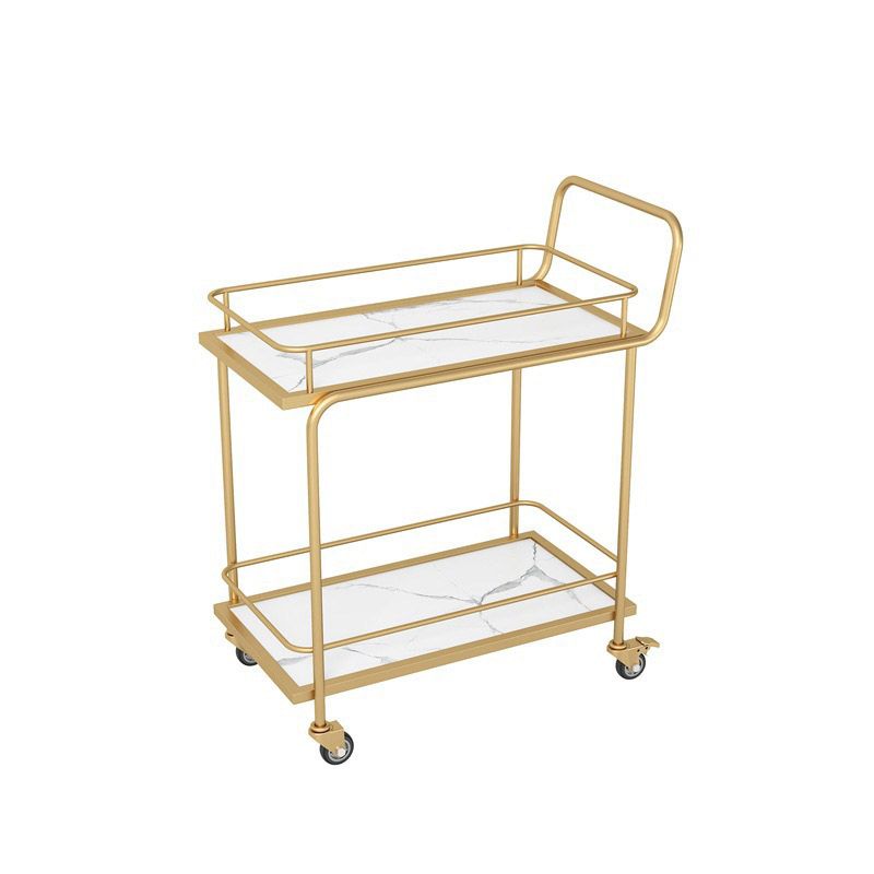 Home Dining Rolling Kitchen Trolley Modern Open Shelves Kitchen Island