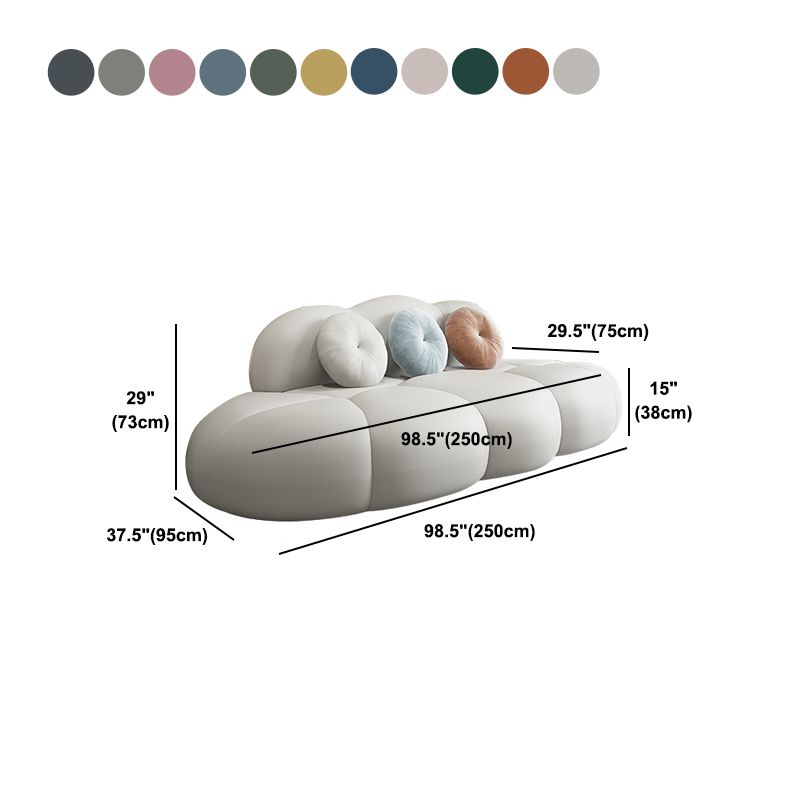 Modern Wool Armless Sofa for Living Room 37.4" Wide 28.74" High