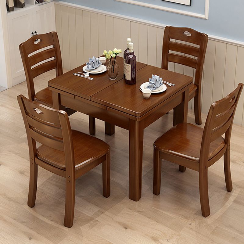 Solid Wood Brown Dining Room Table Contemporary Dinette Table