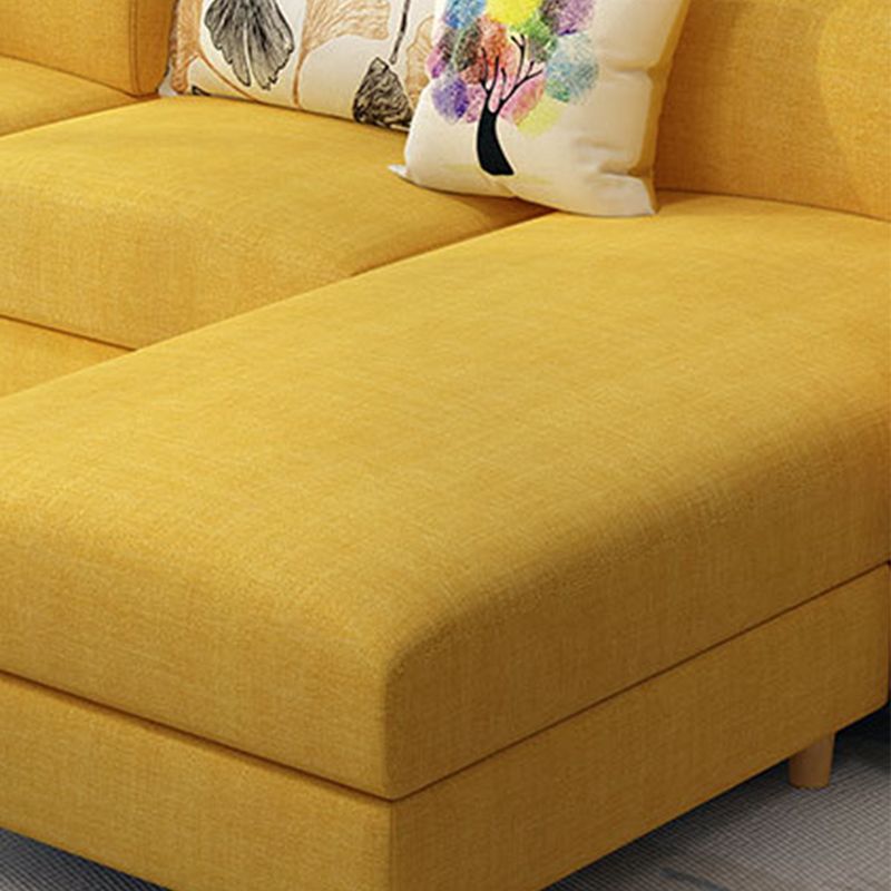 Flared Arm Ottoman Included Sectional Fabric 4-seat Sectional