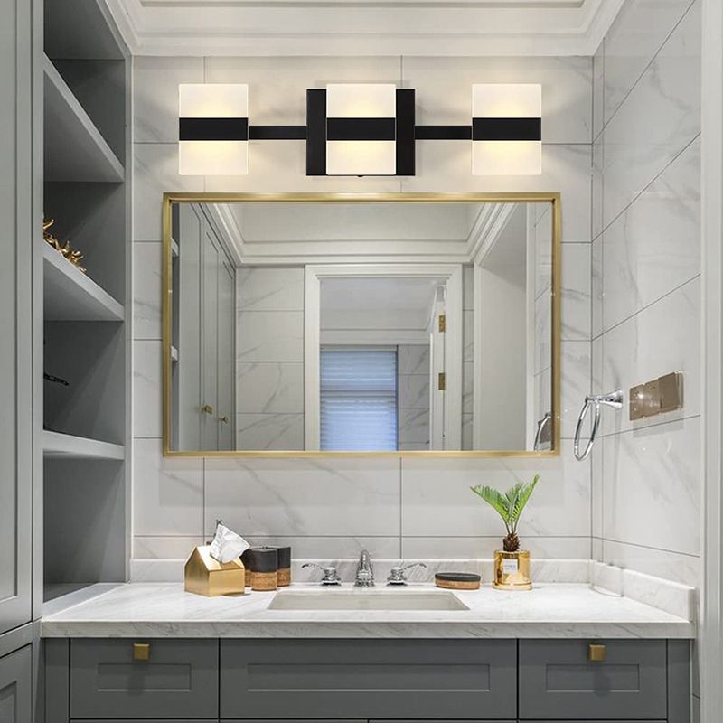 Geometric Wall Sconce Lighting Modern Metal Wall Light Fixture with Acrylic Shade