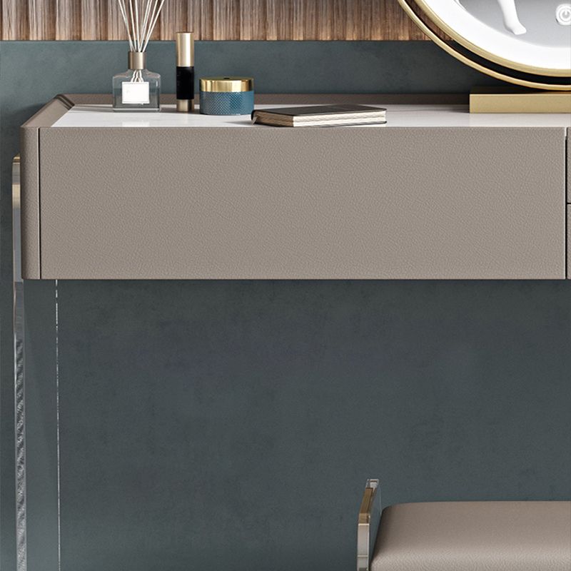 Glam Slate Top Makeup Vanity Desk 3 Drawer Vanity Dressing Table