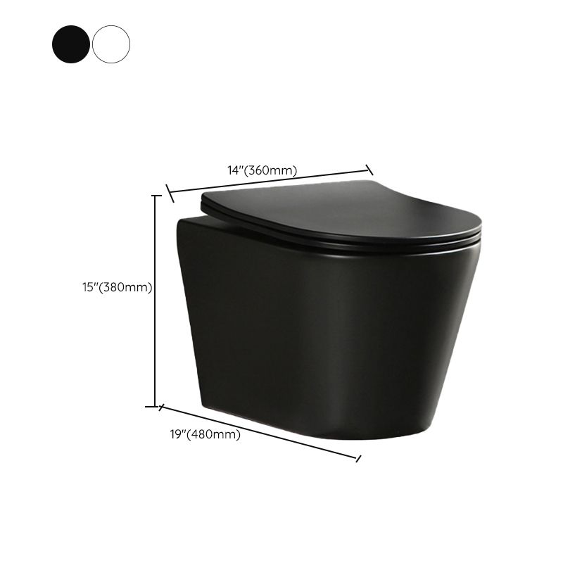 Contemporary Flush Toilet Wall Mount One-Piece Toilet Porcelain Toilet