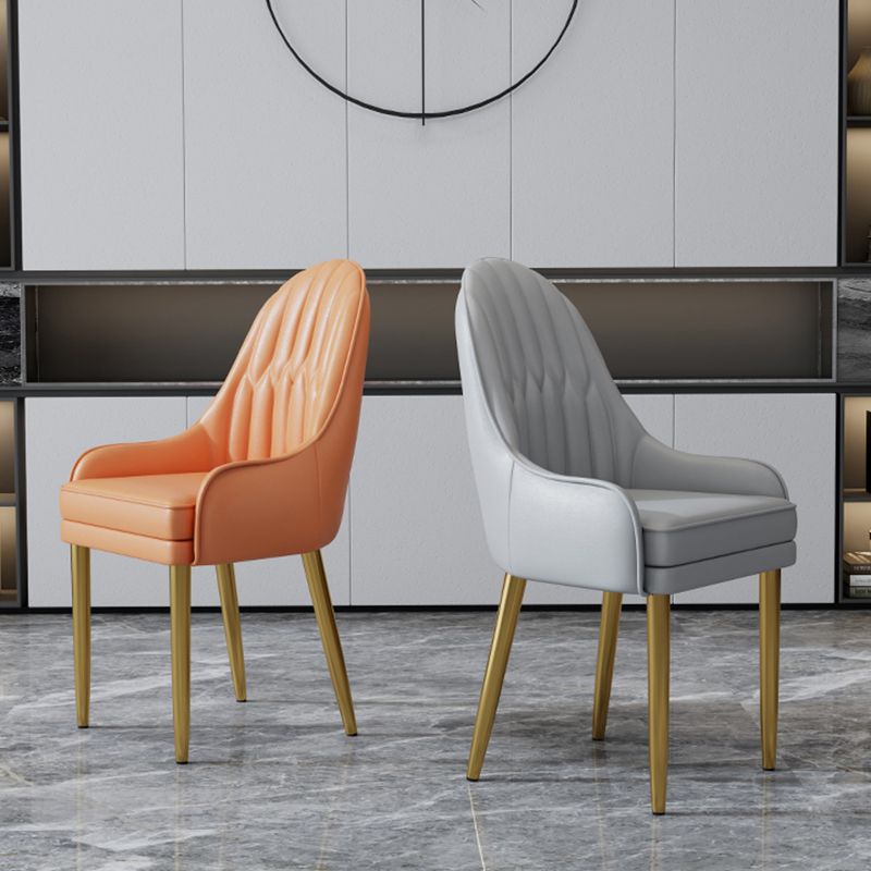 Glam Style Side Chair Leather Indoor Dining Chair for Living Room