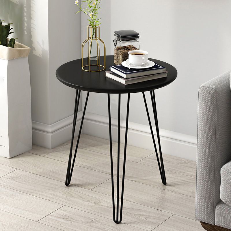 3 Legs Steel End Table Wood Round Side Table for Loving Room