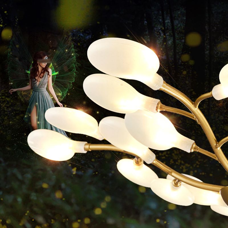 Goldzweig Kronleuchter modernistischer Metall und Acryldecker Kronleuchter für Wohnzimmer