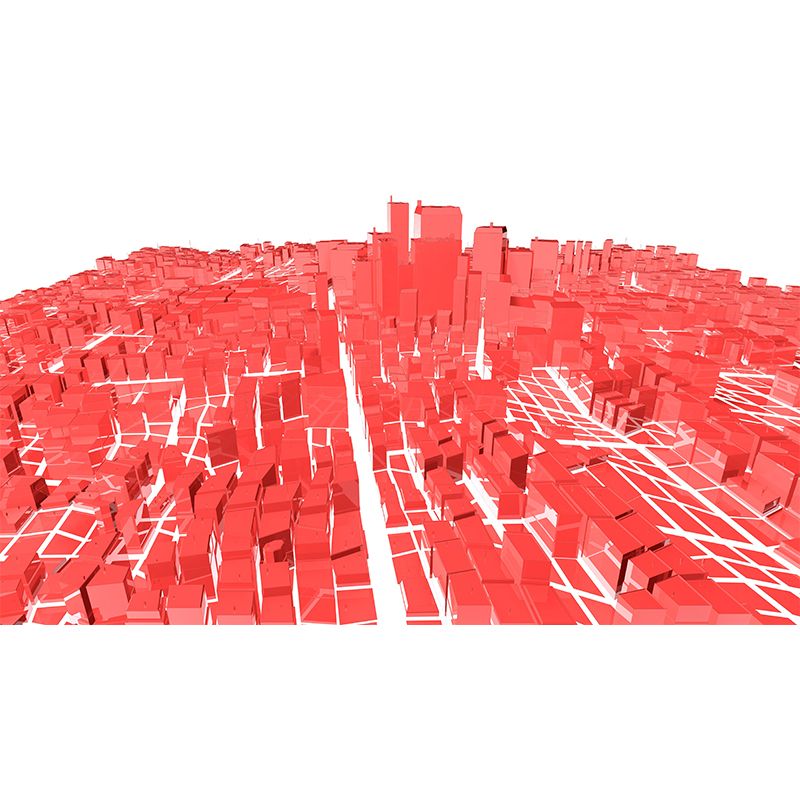 Building Illustration Mural Personalized Size Wall Covering for Meeting Room