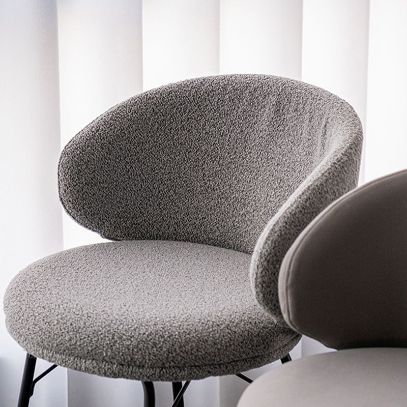 Modern Backrest Armless Counter Stool Upholstered Bar Stool with Metal 4 Legs
