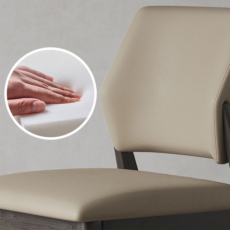 Contemporary Faux Leather Open Back Dining Side Furniture in Matte Finish for Indoor