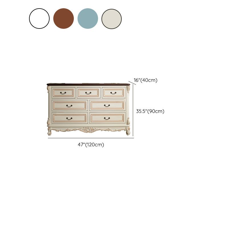 Traditional Storage Chest Solid Wood Dresser with 4/5/6/7 Drawers