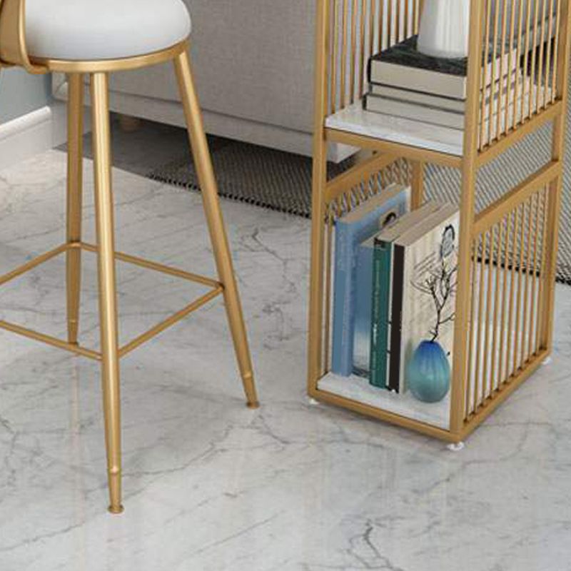 Rectangle Pedestal Bar Table Faux Marble Bar Height Pub Table with Shelves