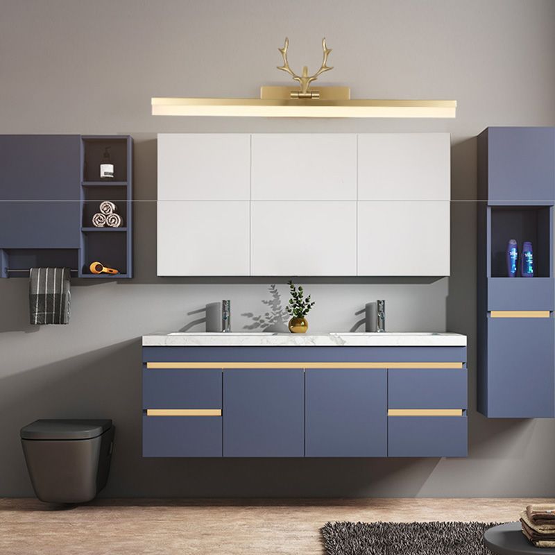 Contemporary Brass Mirror Lighting Fixture Wall Mounted Light Fixture for Bathroom Powder Room